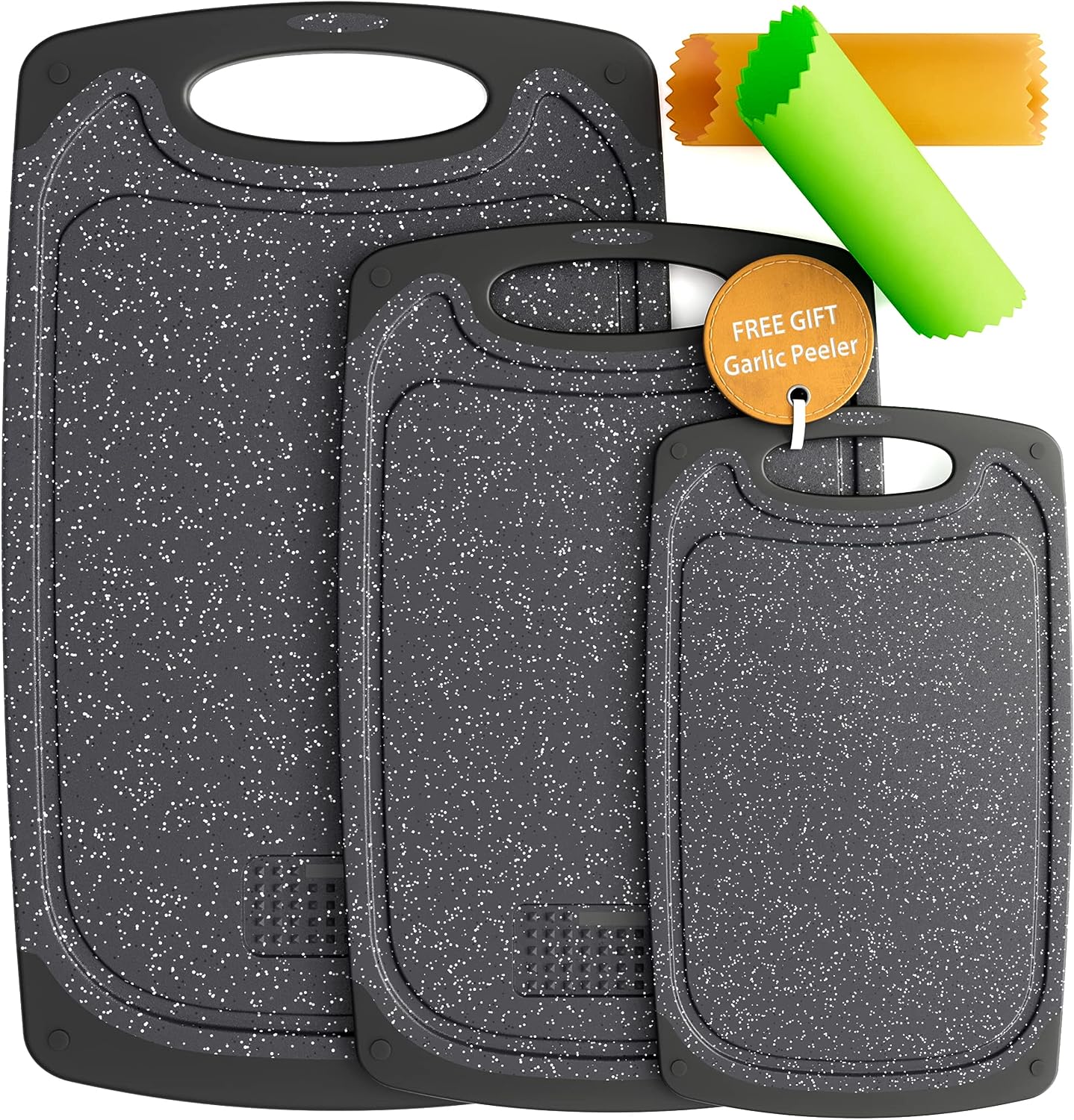Cooking Cutting Boards, Non-Slip Rubber Chopping Board - Set of 3 Cooking Cutting Boards, Non-Slip Rubber Chopping Board - Set of 3